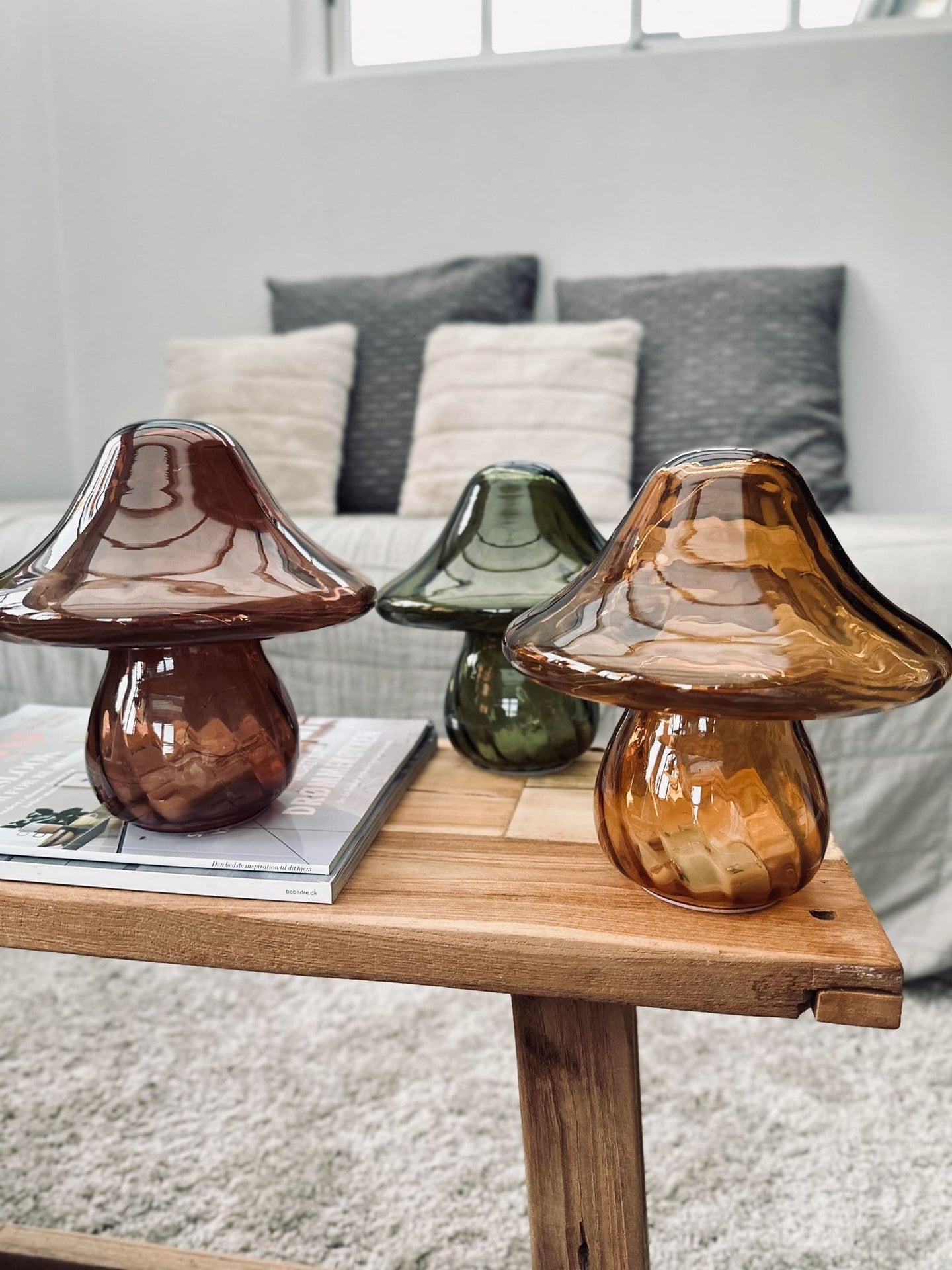 MUSHROOM Lampe med LED 18cm – Grøn - VIAMAJA.DK