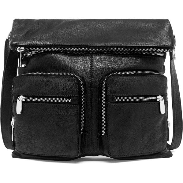 Oversize crossbody - FINA black leather - VIAMAJA.DK