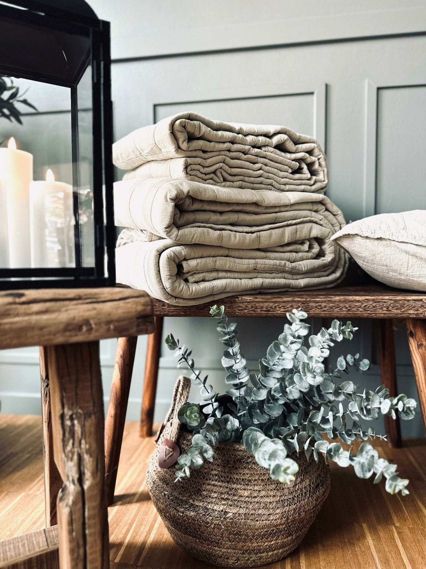 Pudestykke STONE-WASHED Quilt – Nature 50×70 - VIAMAJA.DK