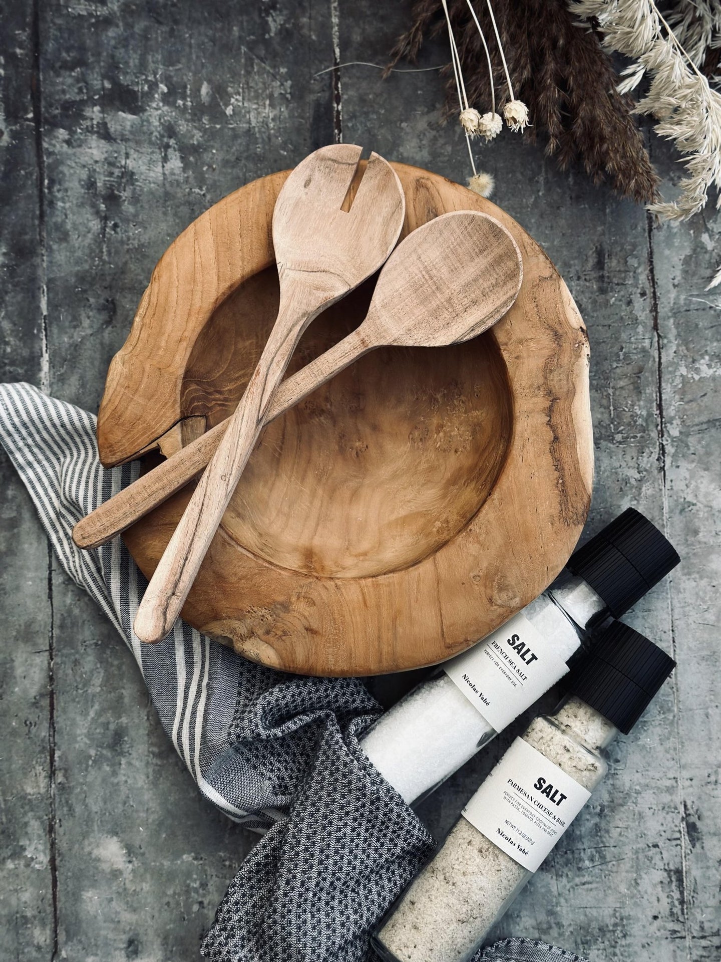 Salatbestik i olieret akacia træ - VIAMAJA.DK