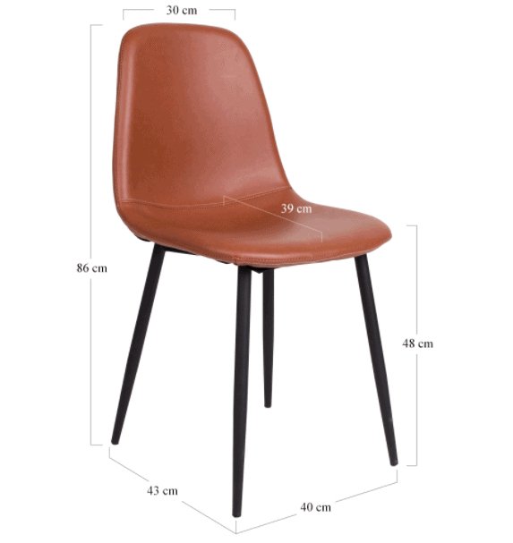 Spisebordsstol - lysebrunt vintage - VIAMAJA.DK