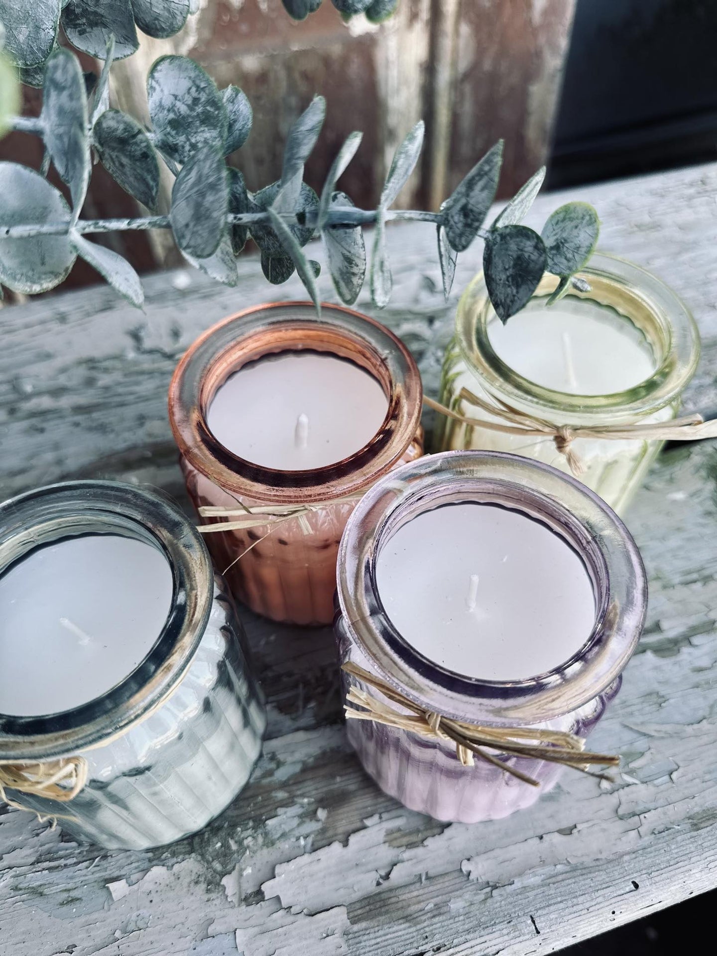 Stearinlys – Mix pastel i glas - VIAMAJA.DK
