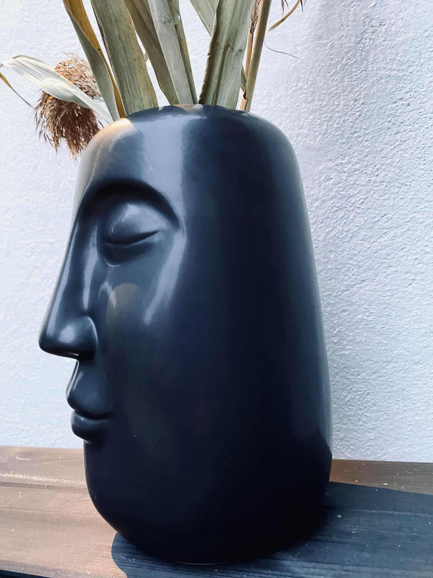 Stor flot keramik vase med ansigt - VIAMAJA.DK