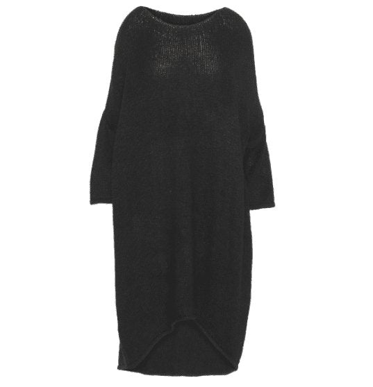 Strik kjole Cozy – Sort – Stor one size - VIAMAJA.DK