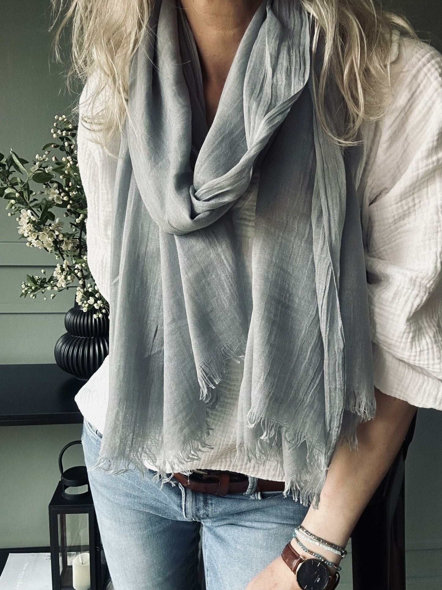 Tørklæde Simple grey - VIAMAJA.DK