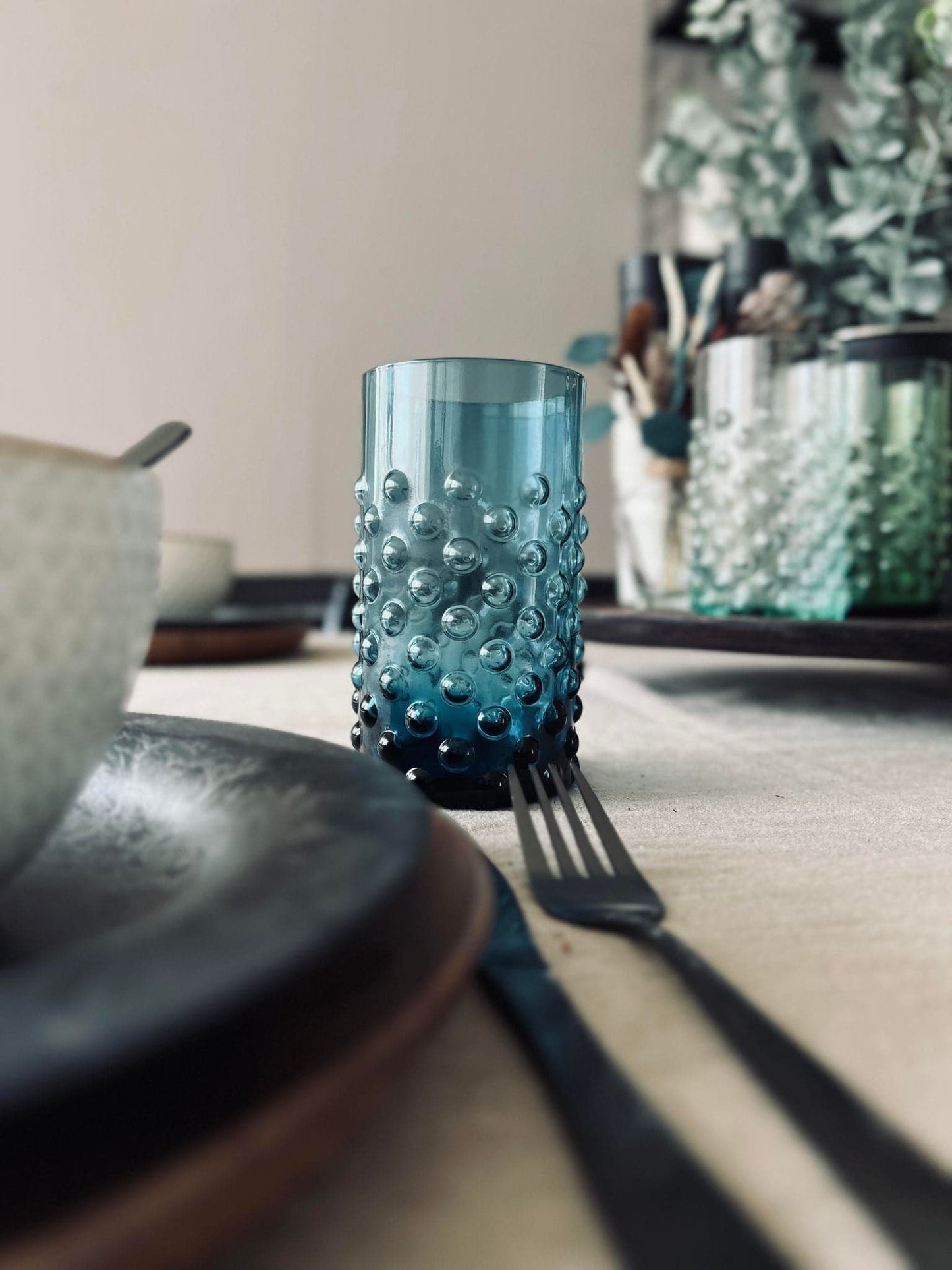 Vandglas MIX med dots - pakke med 4 stk - VIAMAJA.DK