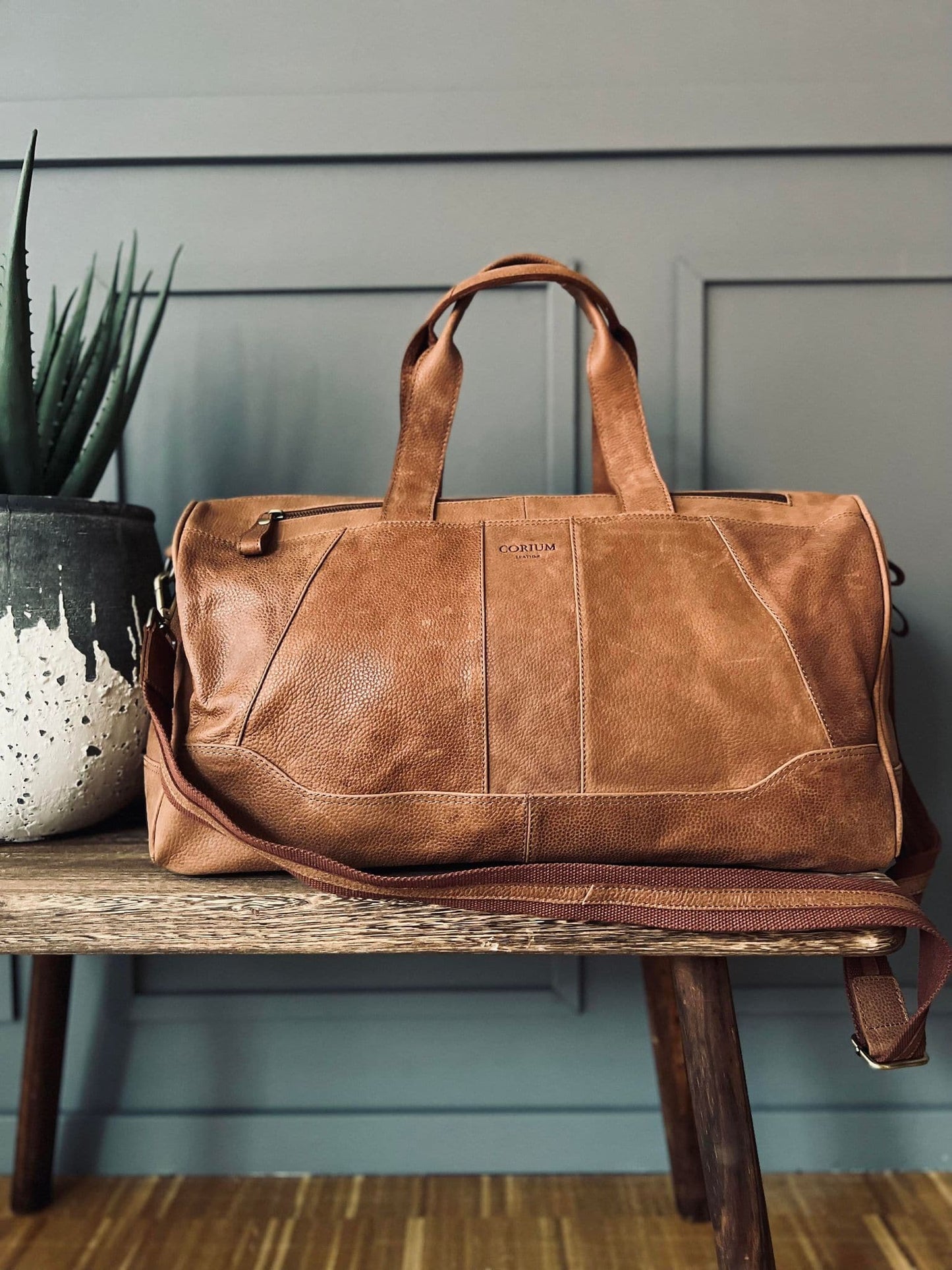 Weekendtaske - MILANO Cognac - VIAMAJA.DK