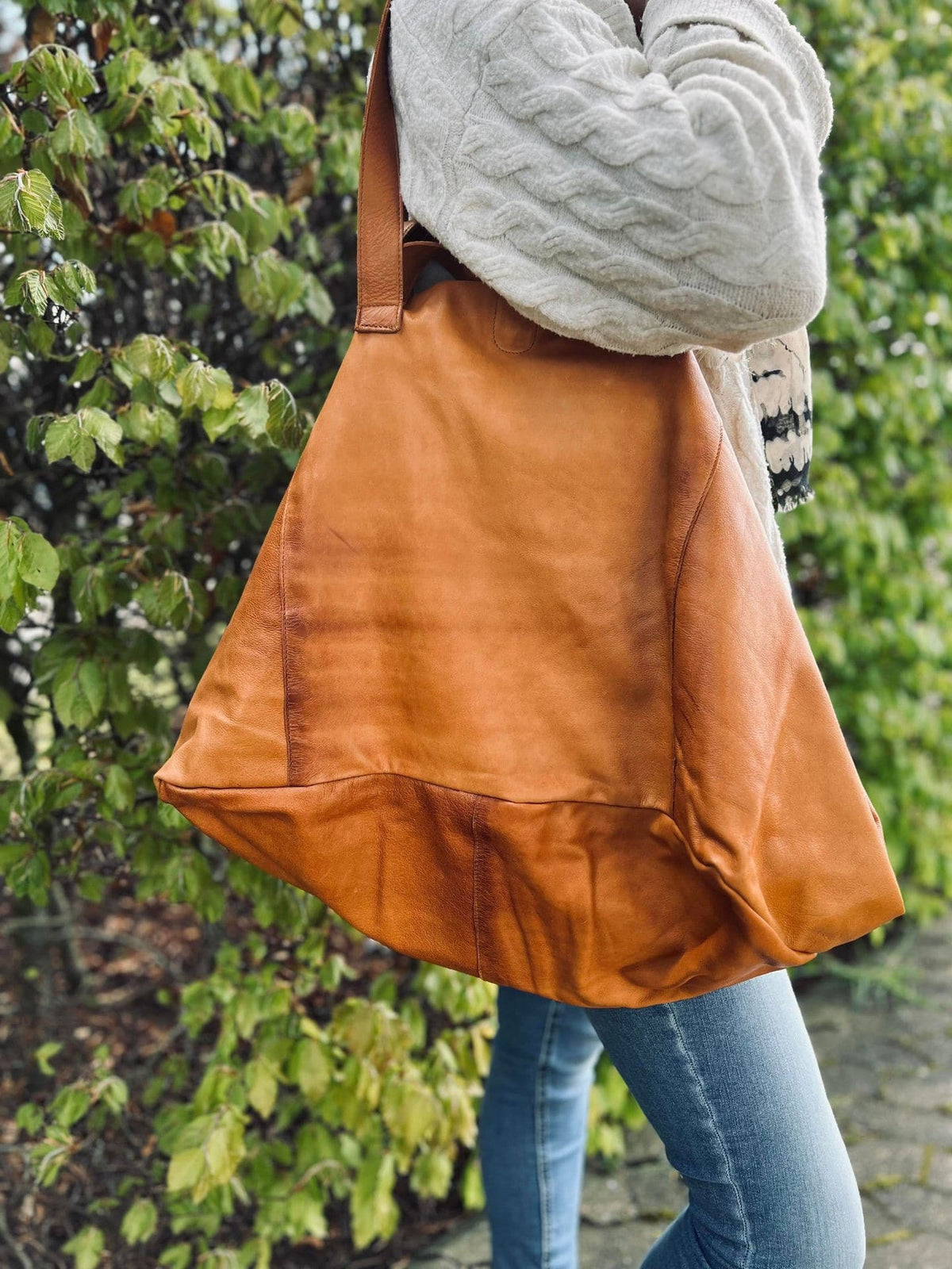 XL KAYA Shopper - Cognac - VIAMAJA.DK