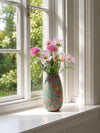 Vase Flower print 25 cm - Grønn