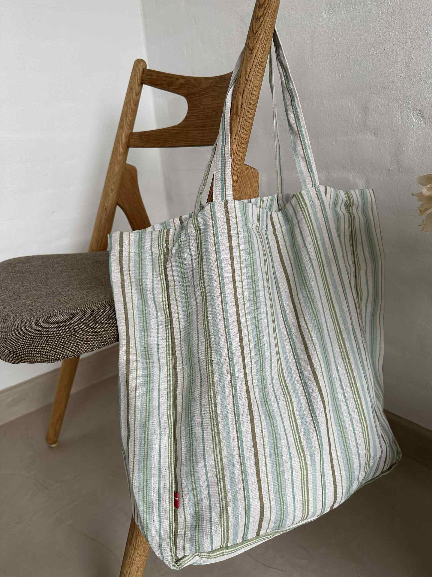 Shopper Stripet grønn