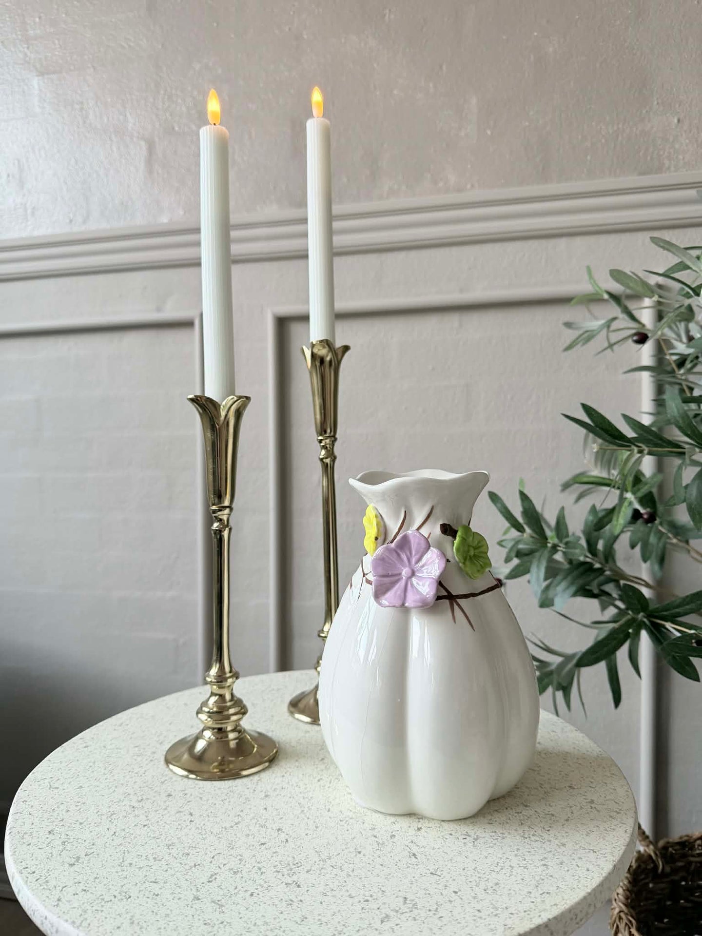 Vase med deko - Hvit eller Grønn