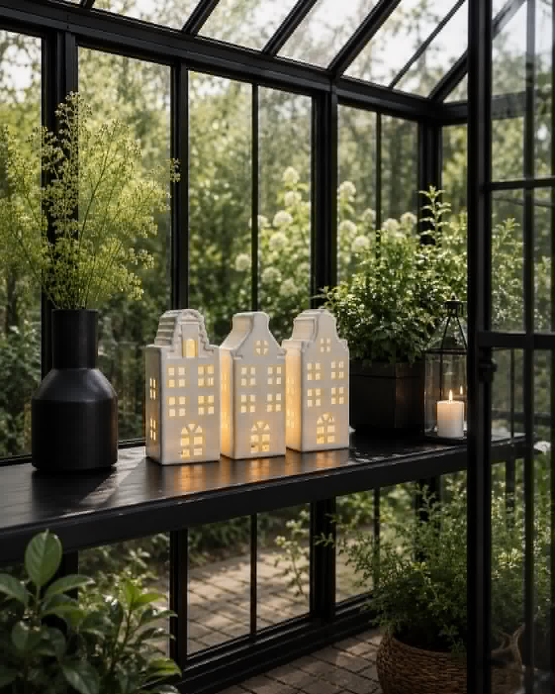Lyshus med LED - WHITE MIX