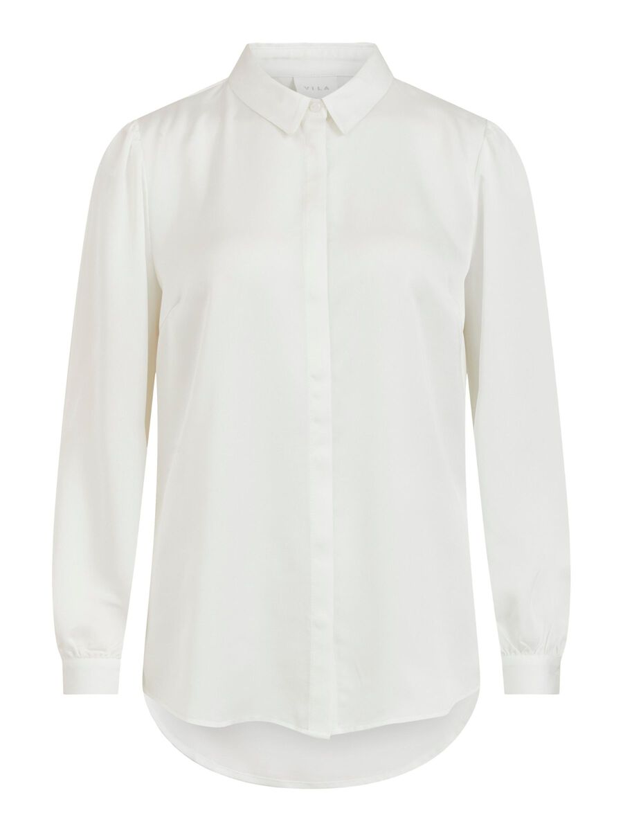 Satinskjorte Luna White