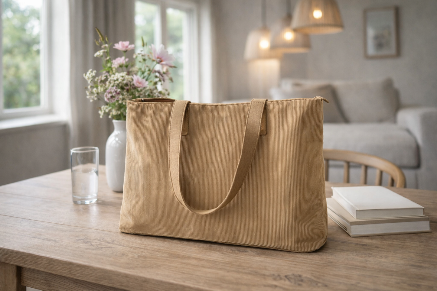 Shopper Fløyel - Tan