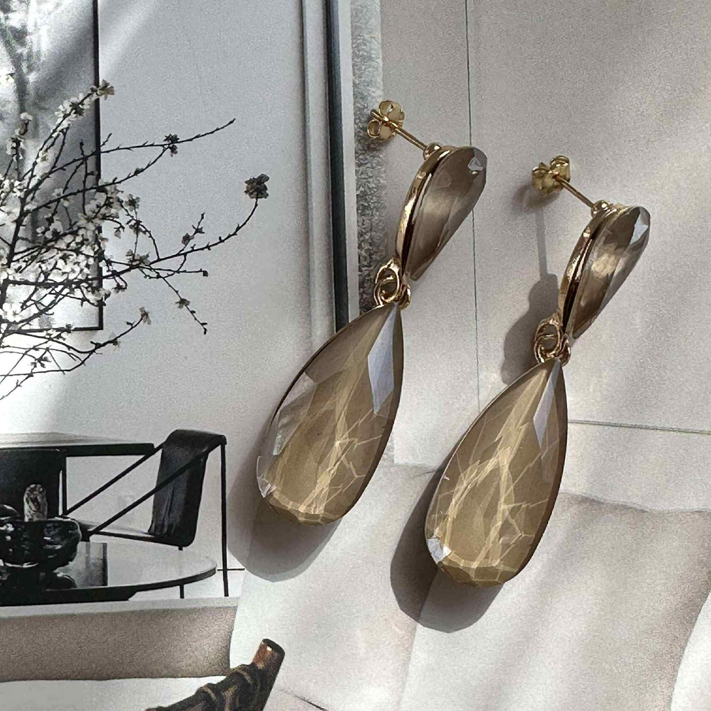 Øreringer Maise dråpe - Champagne