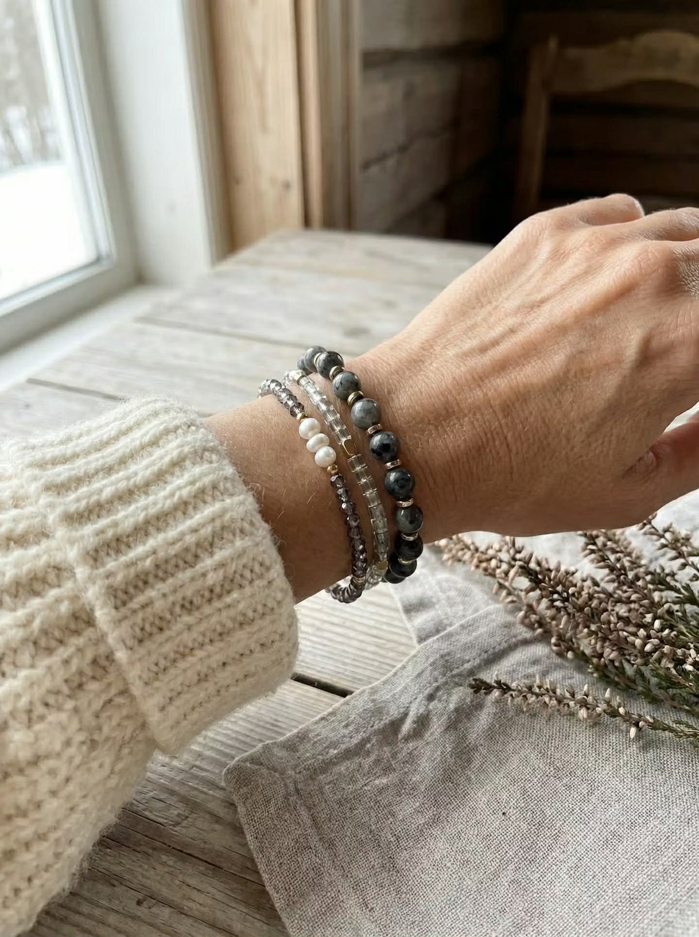 Armbånd GISELE grey – Sett med 3 stk