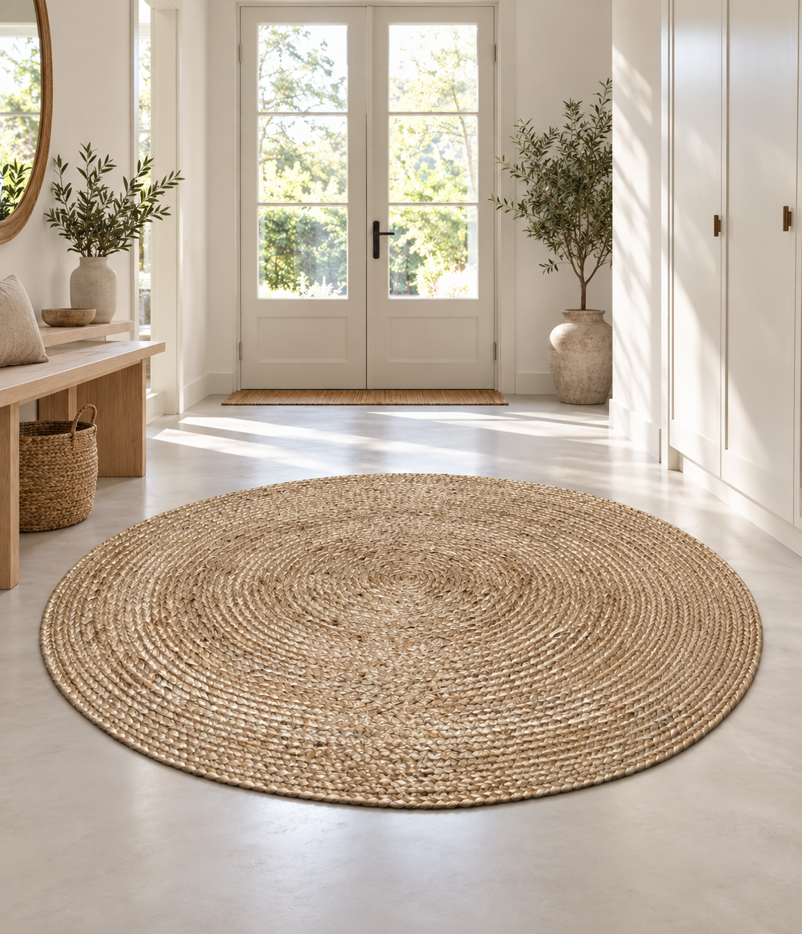 Jute gulvteppe - Ø180cm