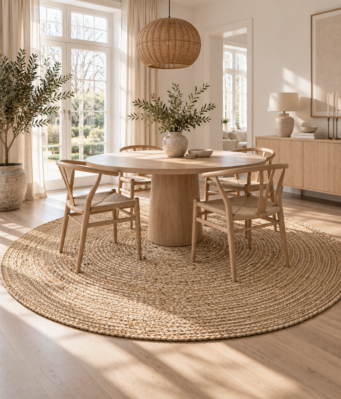 Jute gulvteppe – Ø200cm