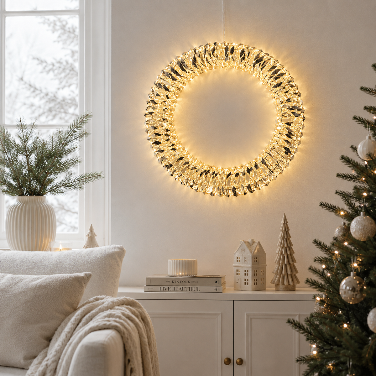 Krans med 720 mikro LED-lys - 50 cm
