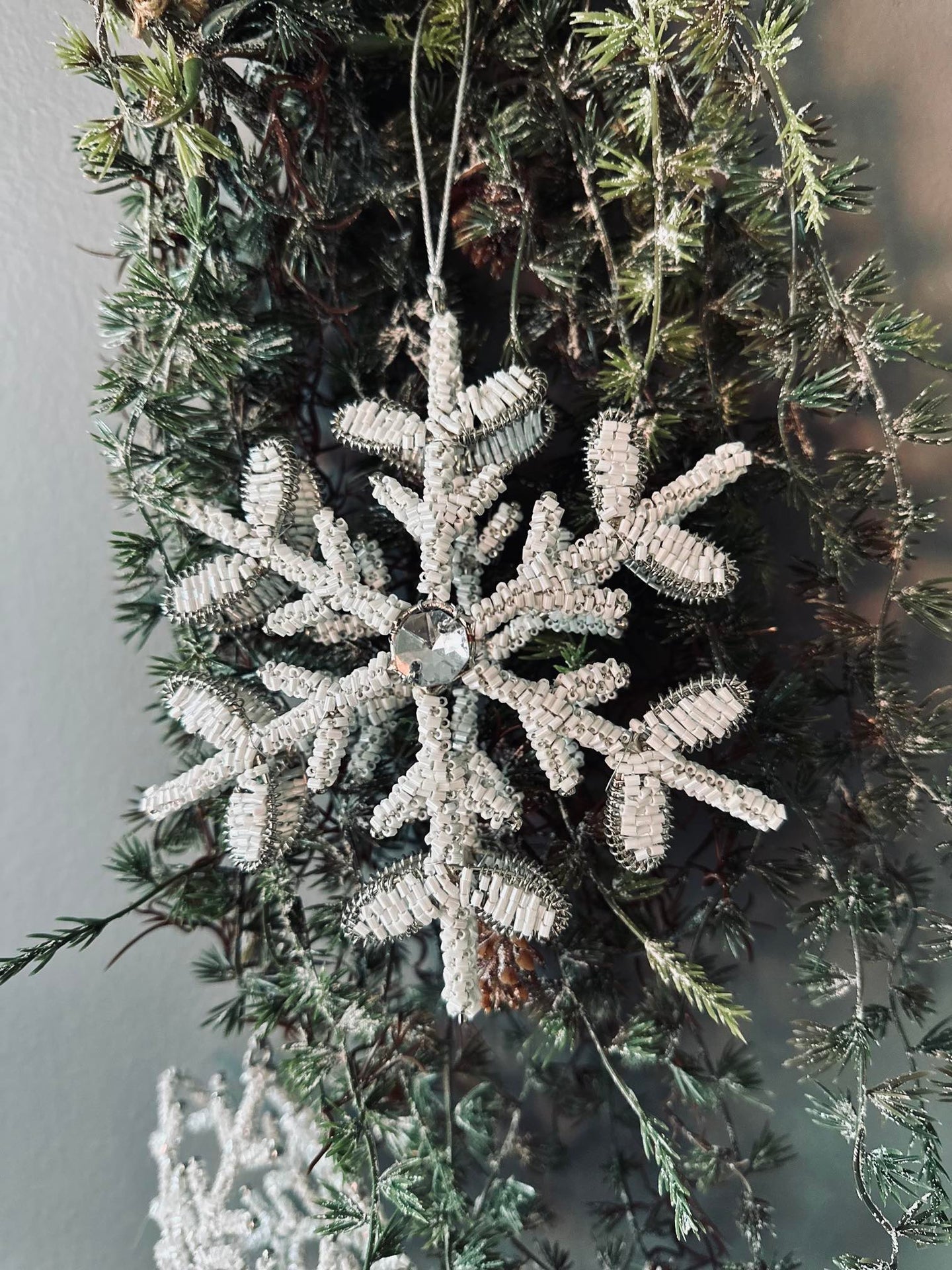 Juleoppheng sølv / hvit miks