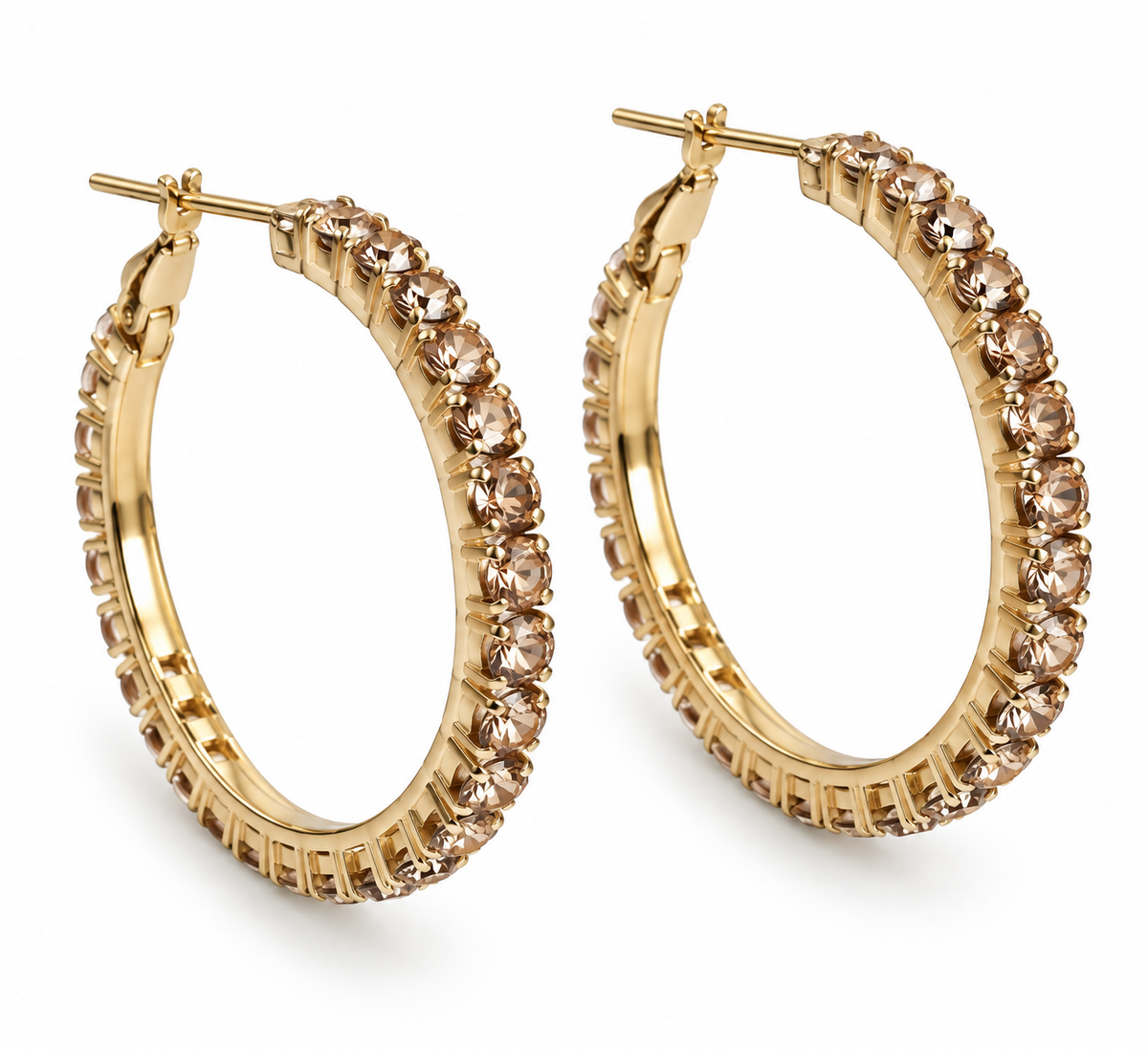 Øreringer Smilla Hoops - Champagne