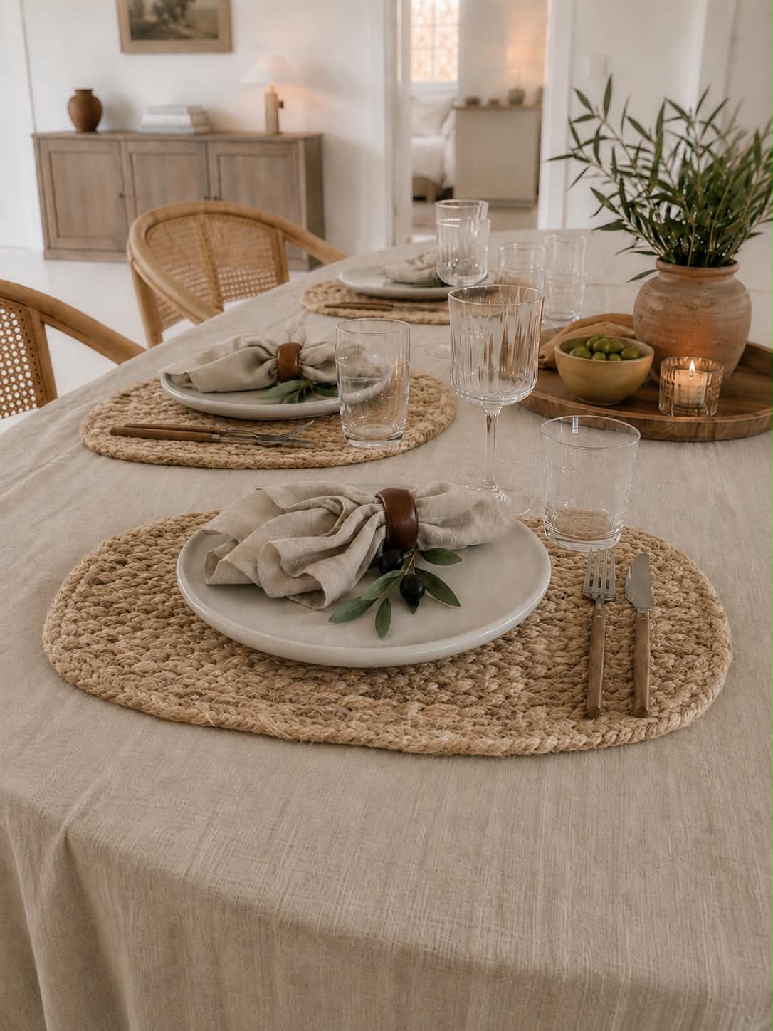 Plassmatte i jute - Oval