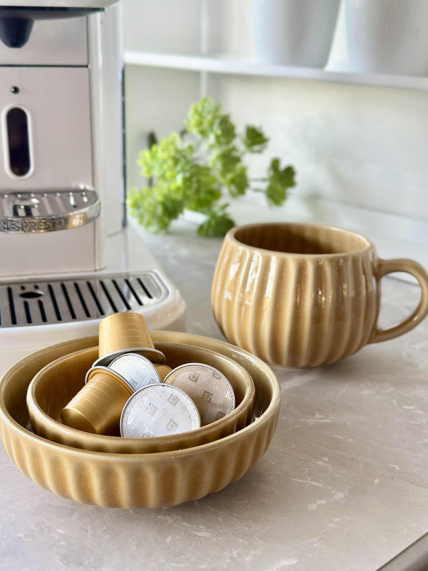 Krus VIGA Stripe - Sennep