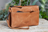 Clutch ASTA m. lang rem & stropp, Cognac