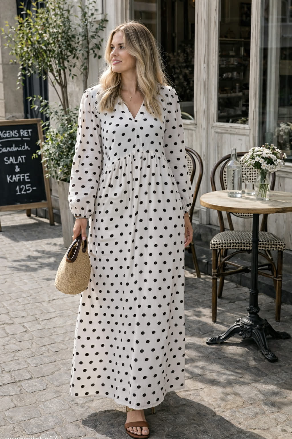 Kjole Melina - Dot beige
