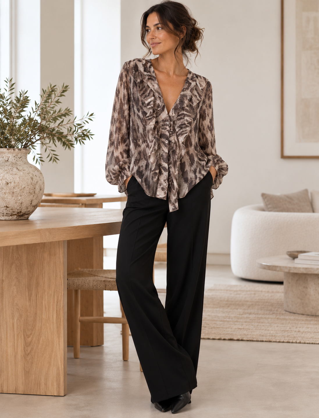 Bluse Pistacia leopard