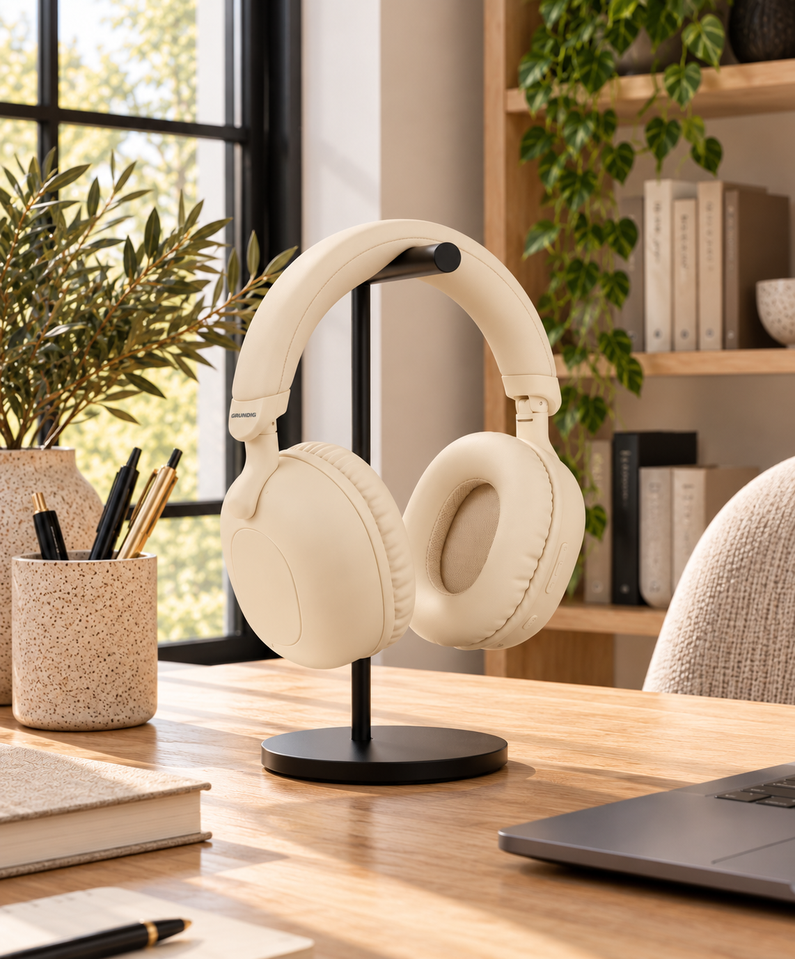 Hodetelefoner Bluetooth Krem – Over-Ear ANC