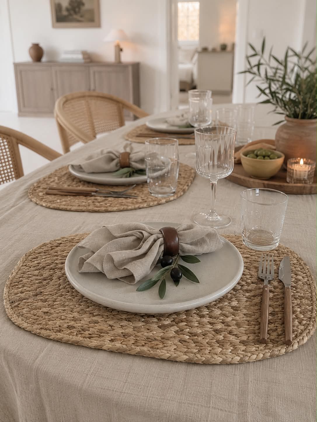 Plassmatte i jute - Oval