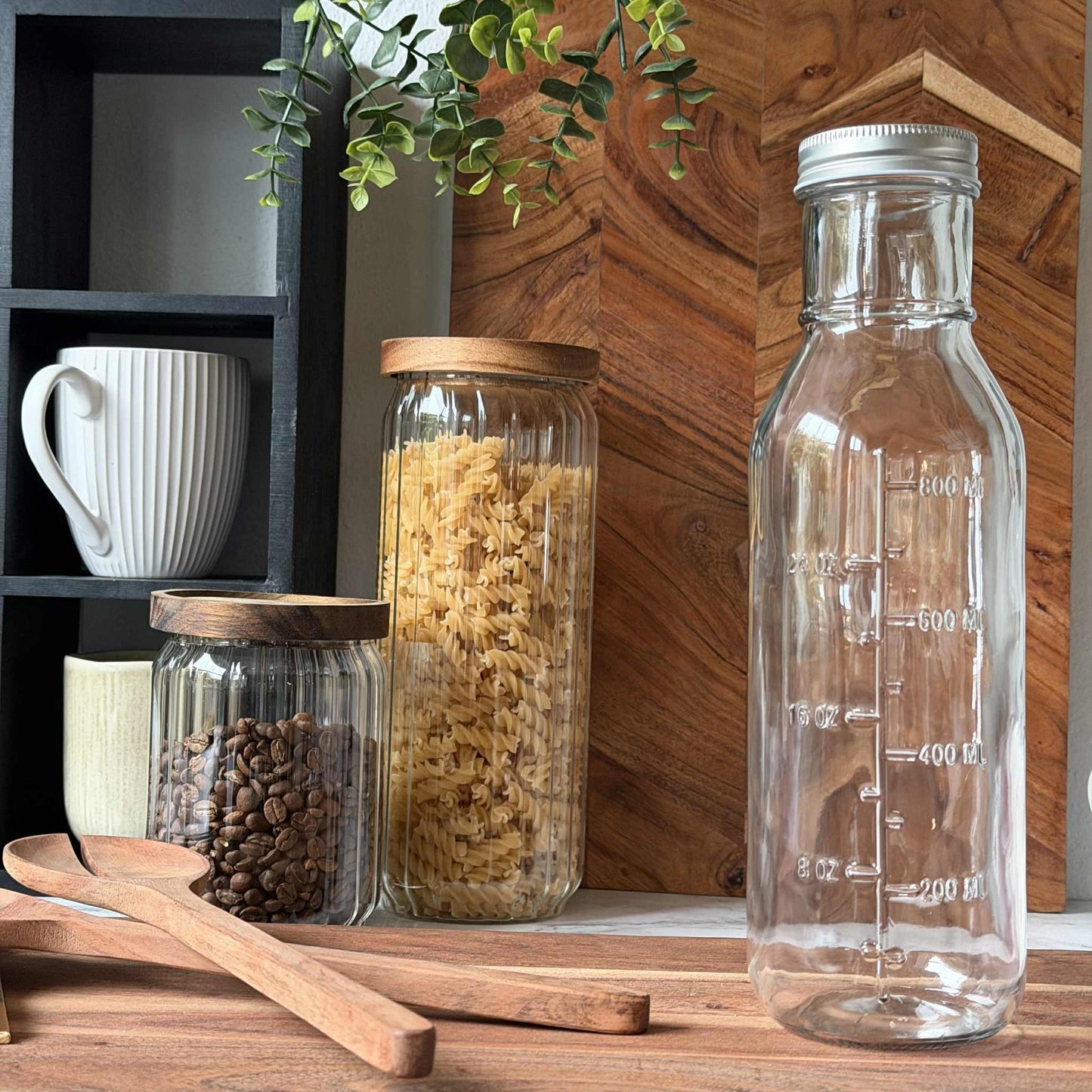 Glassflaske med måleenheter - 1000 ml