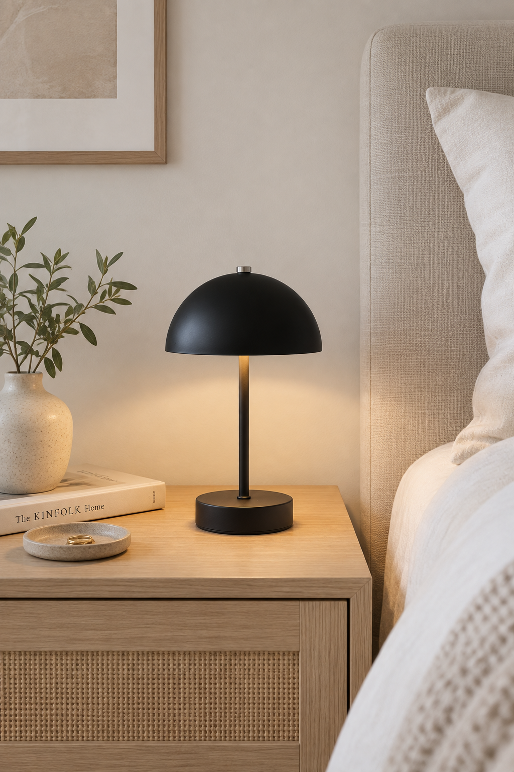 Bordlampe med touch - Sort