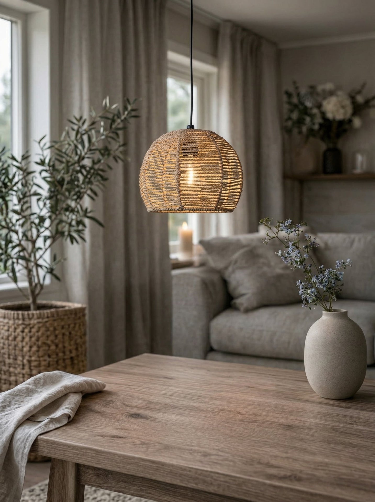 LED-lampe på batterier m. timerfunksjon