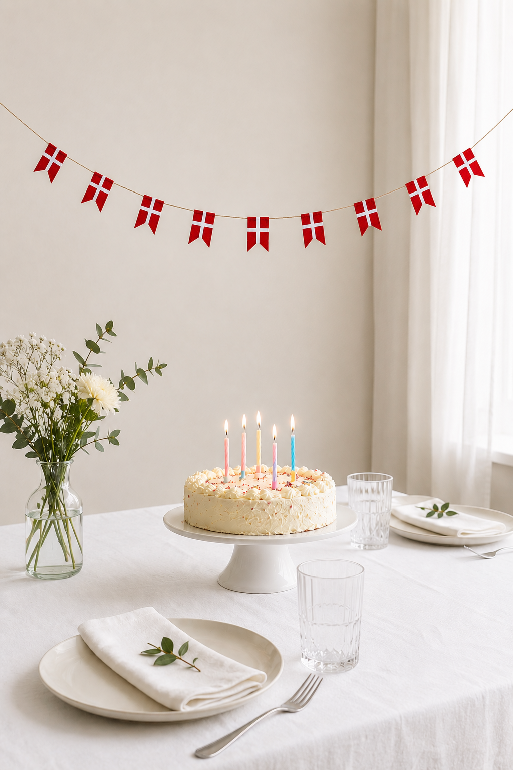 Guirlande med flagg - 10 flagg