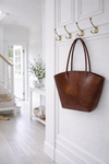 Shopper croco i skinn - Cognac