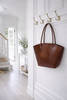 Shopper croco i skinn - Cognac