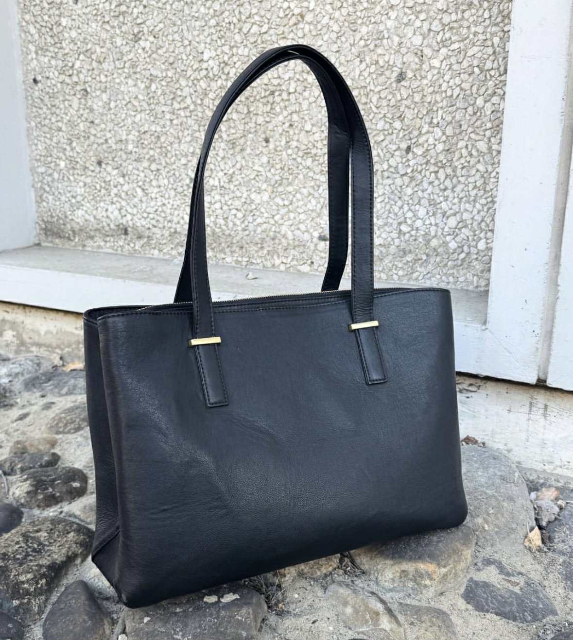 Arbeidstaske / shopper - Black leather