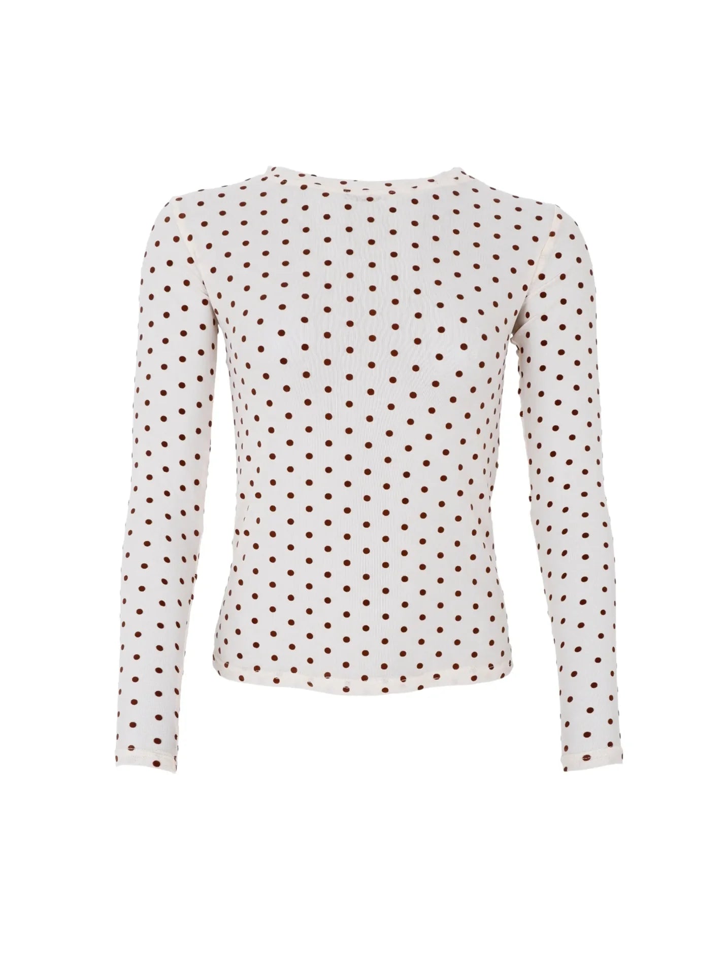 Prikket mesh-bluse - Cream
