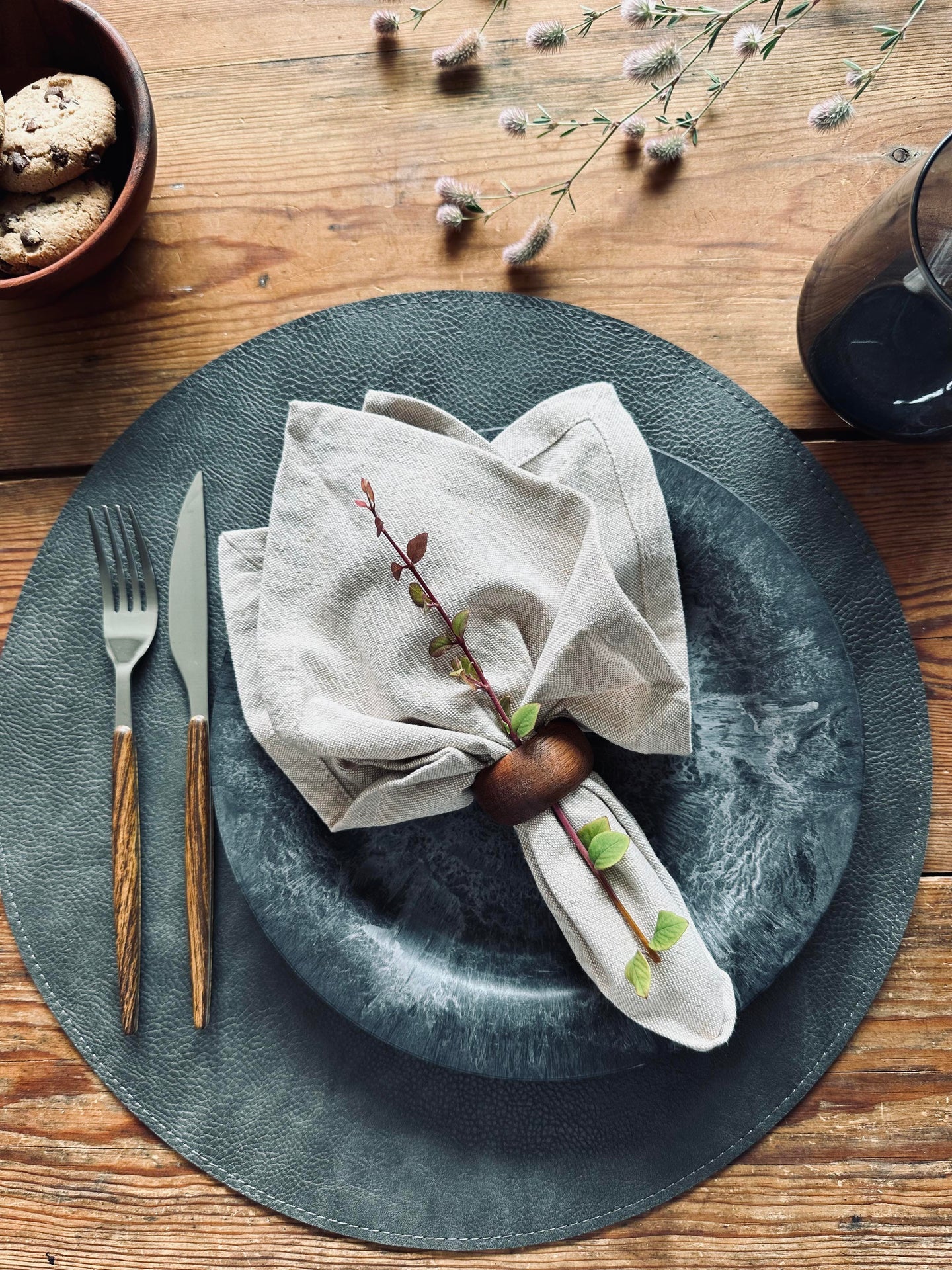 Dekkeserviett Grå / Svart – Vendbar