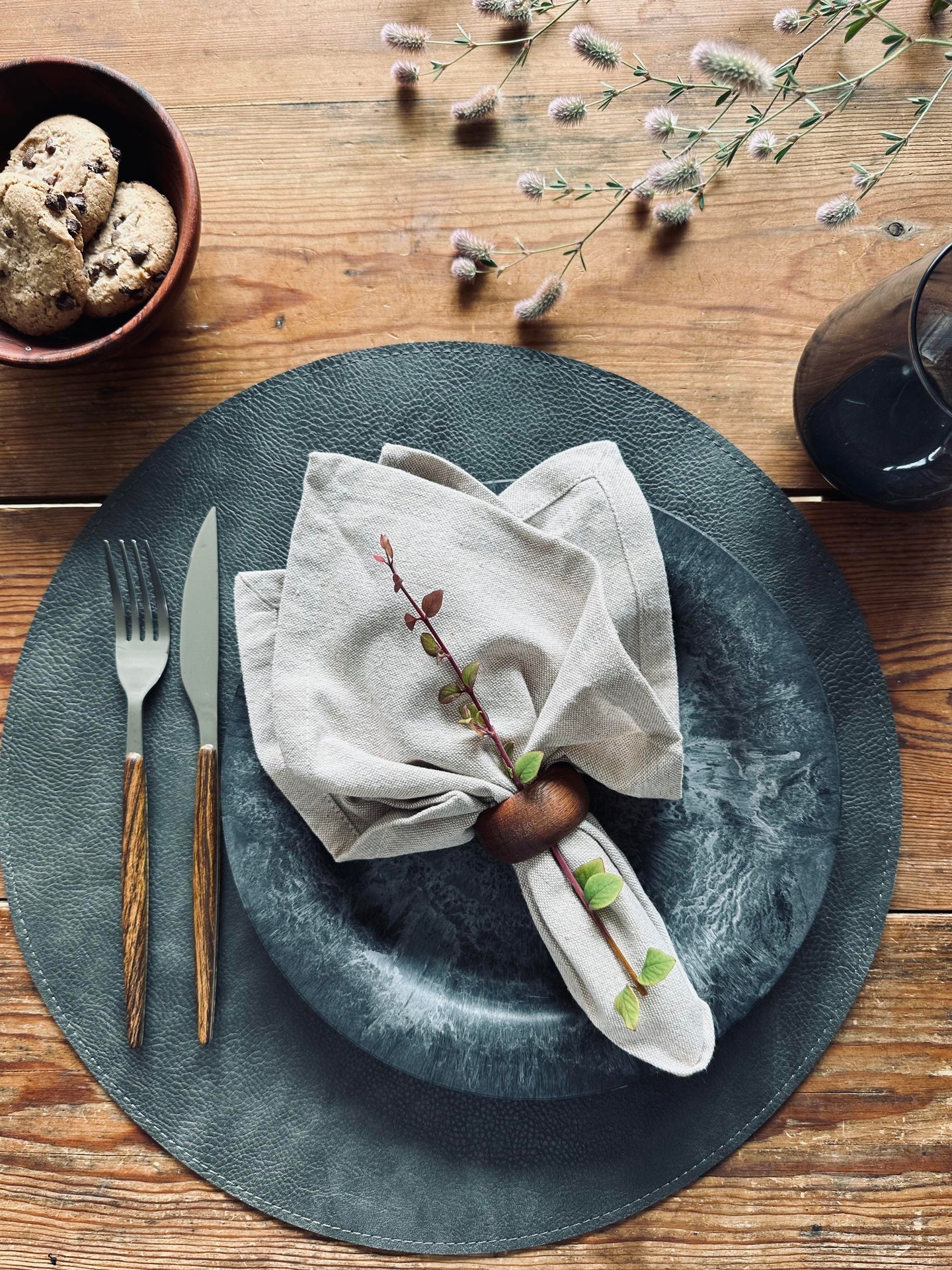 Dekkeserviett Grå / Svart – Vendbar