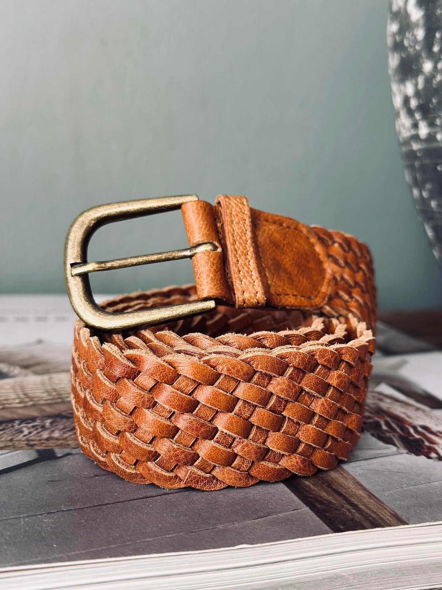 Belte Harper cognac flet
