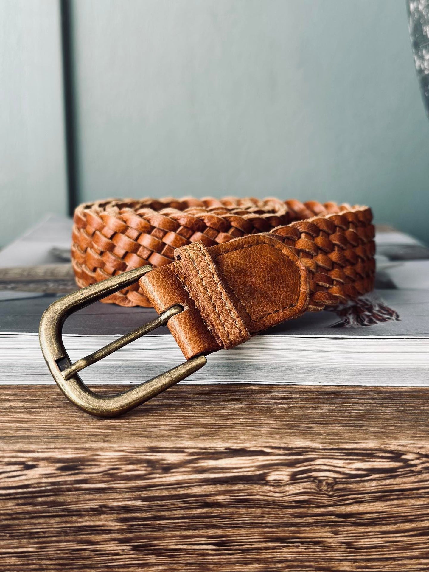 Belte Harper cognac flet