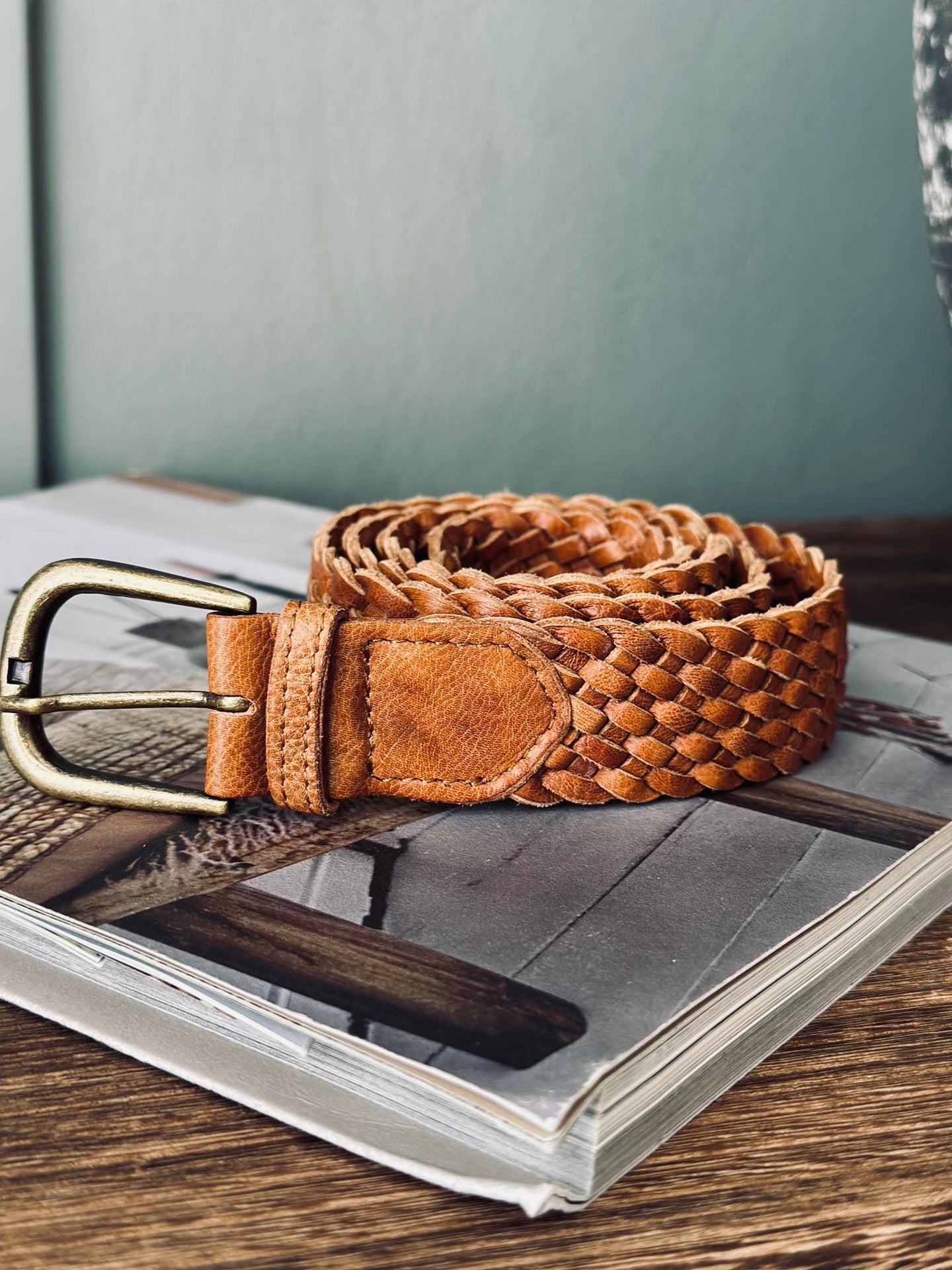 Belte Harper cognac flet