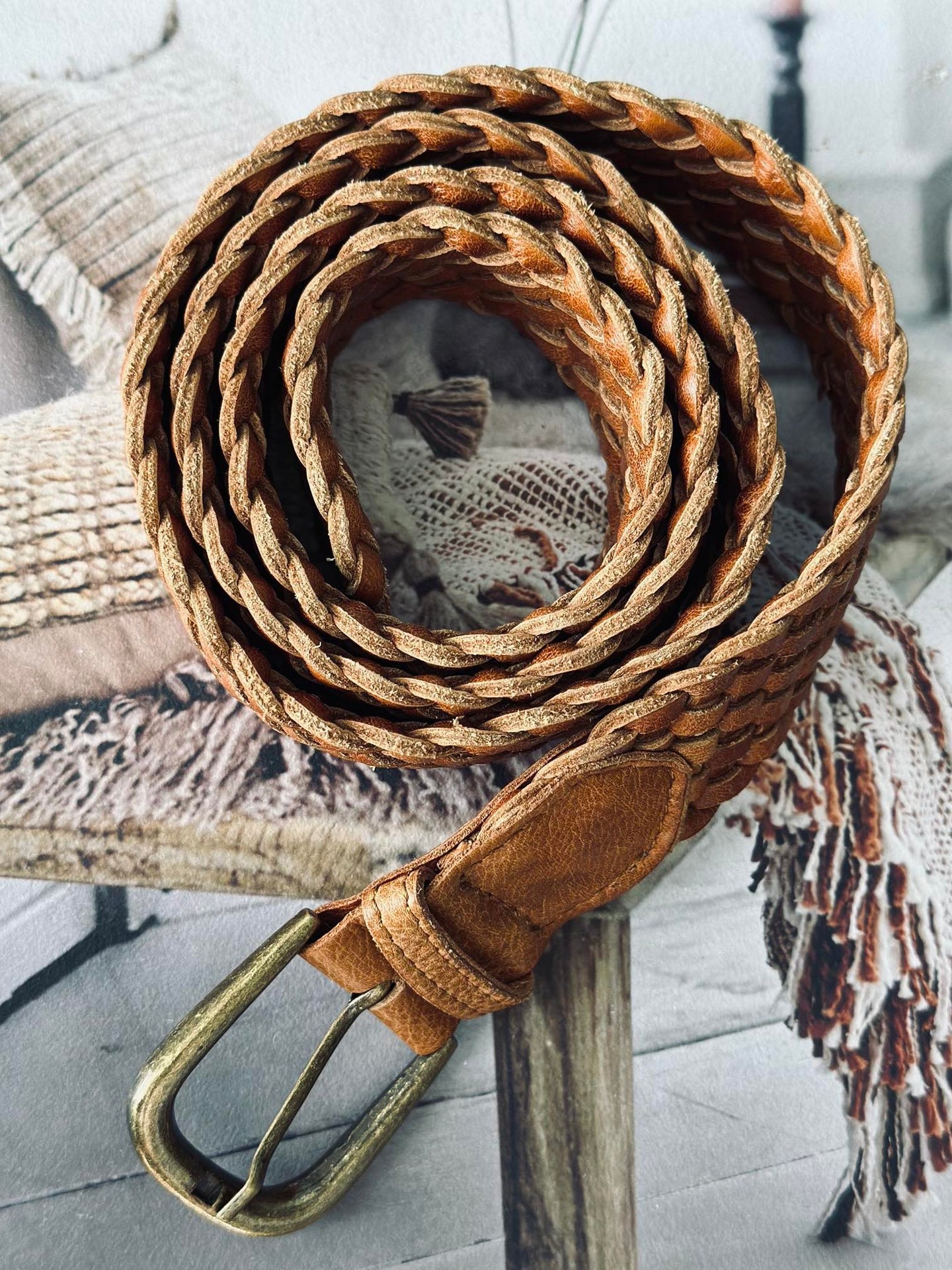 Belte Harper cognac flet