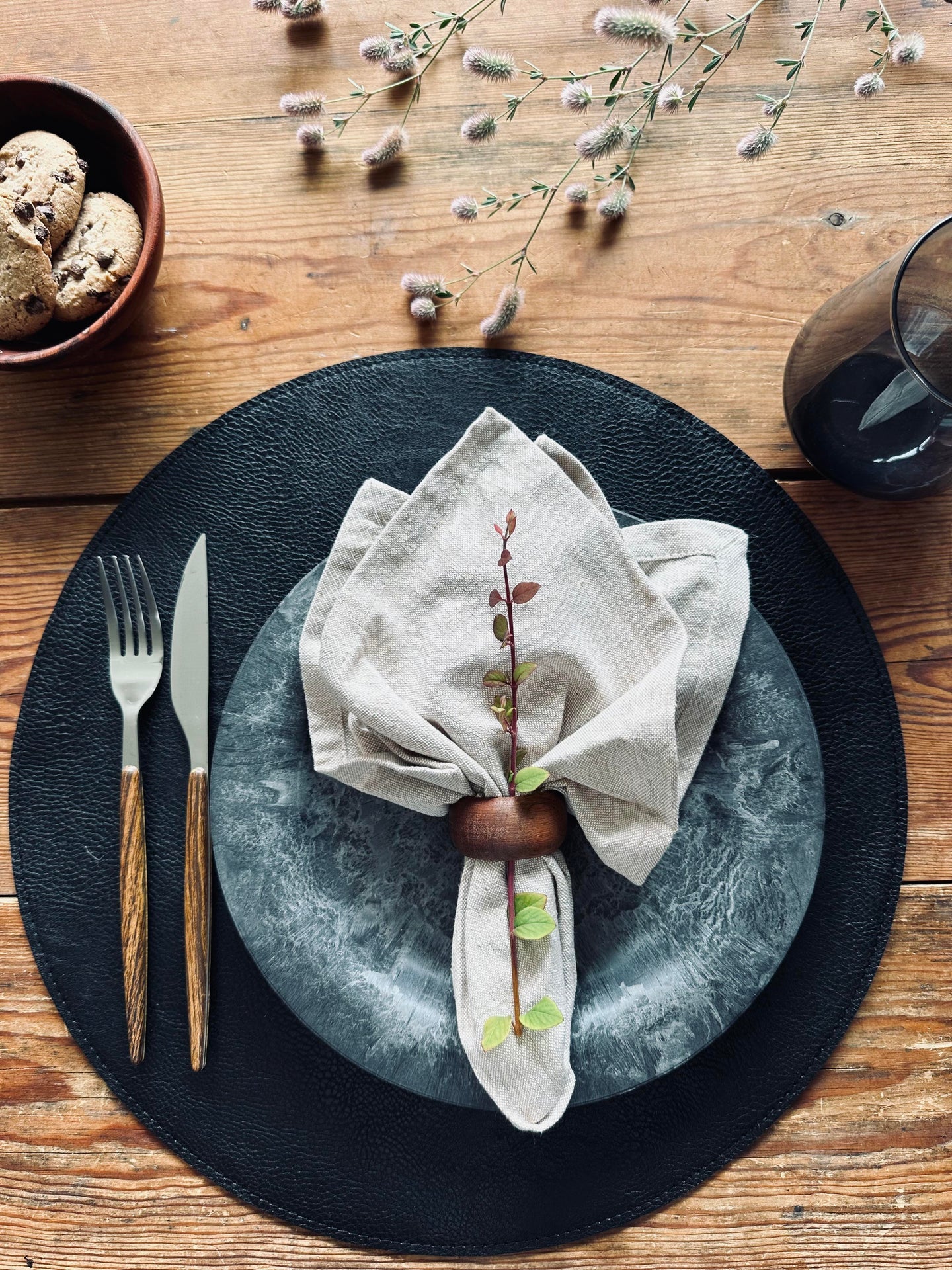Dekkeserviett Grå / Svart – Vendbar