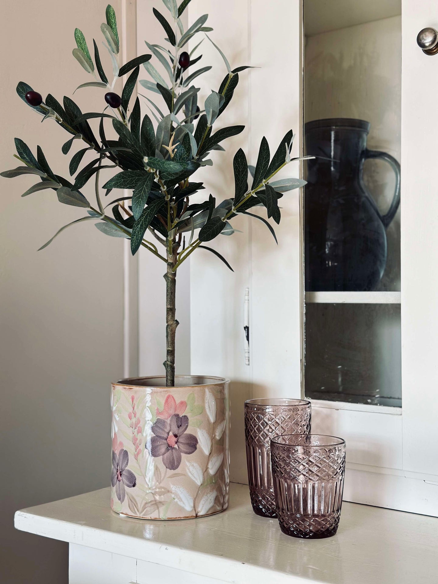 Urtepotte FLORA - Stor håndmalt