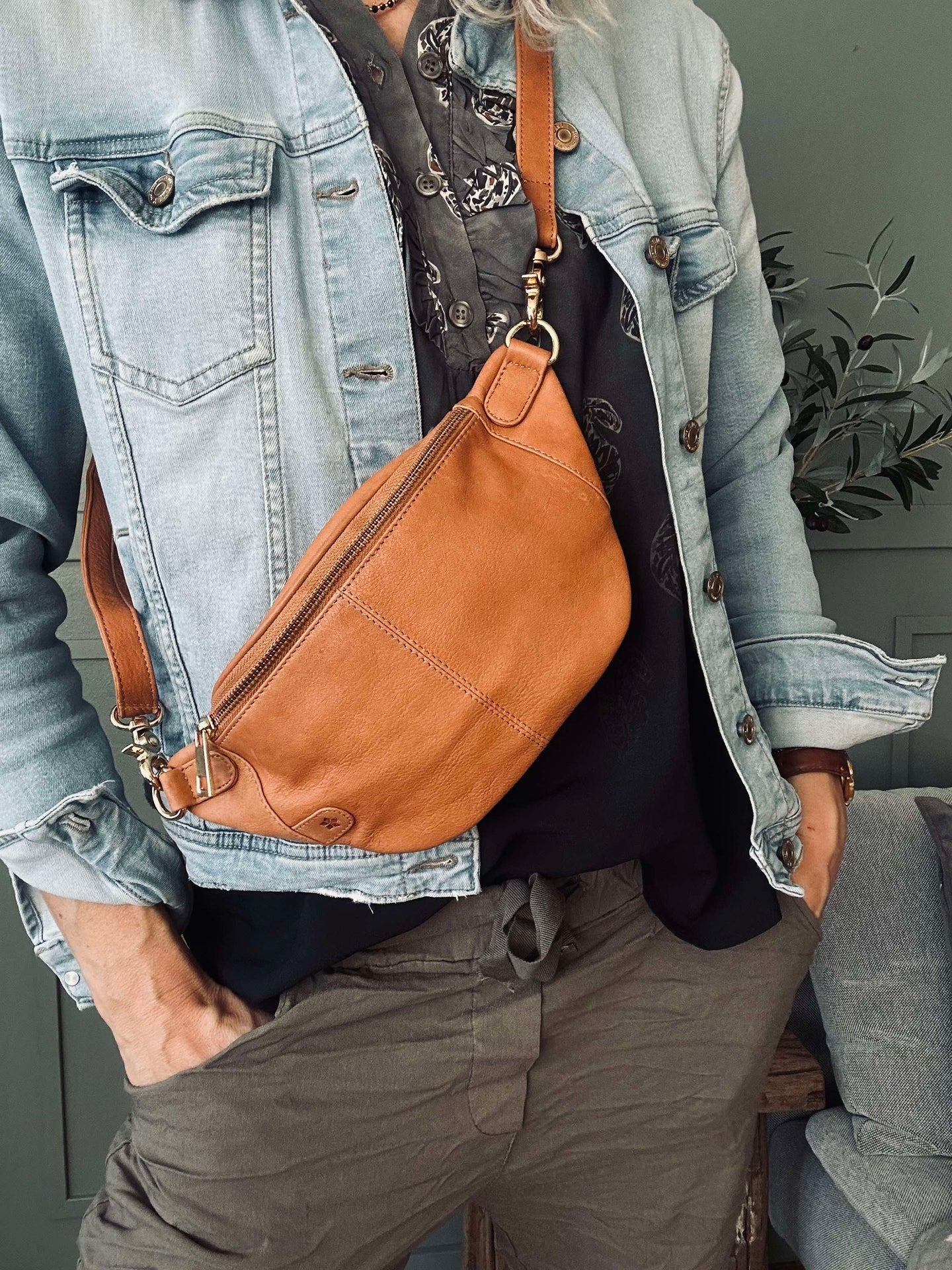 Bumbag Molly - Cognac / gull