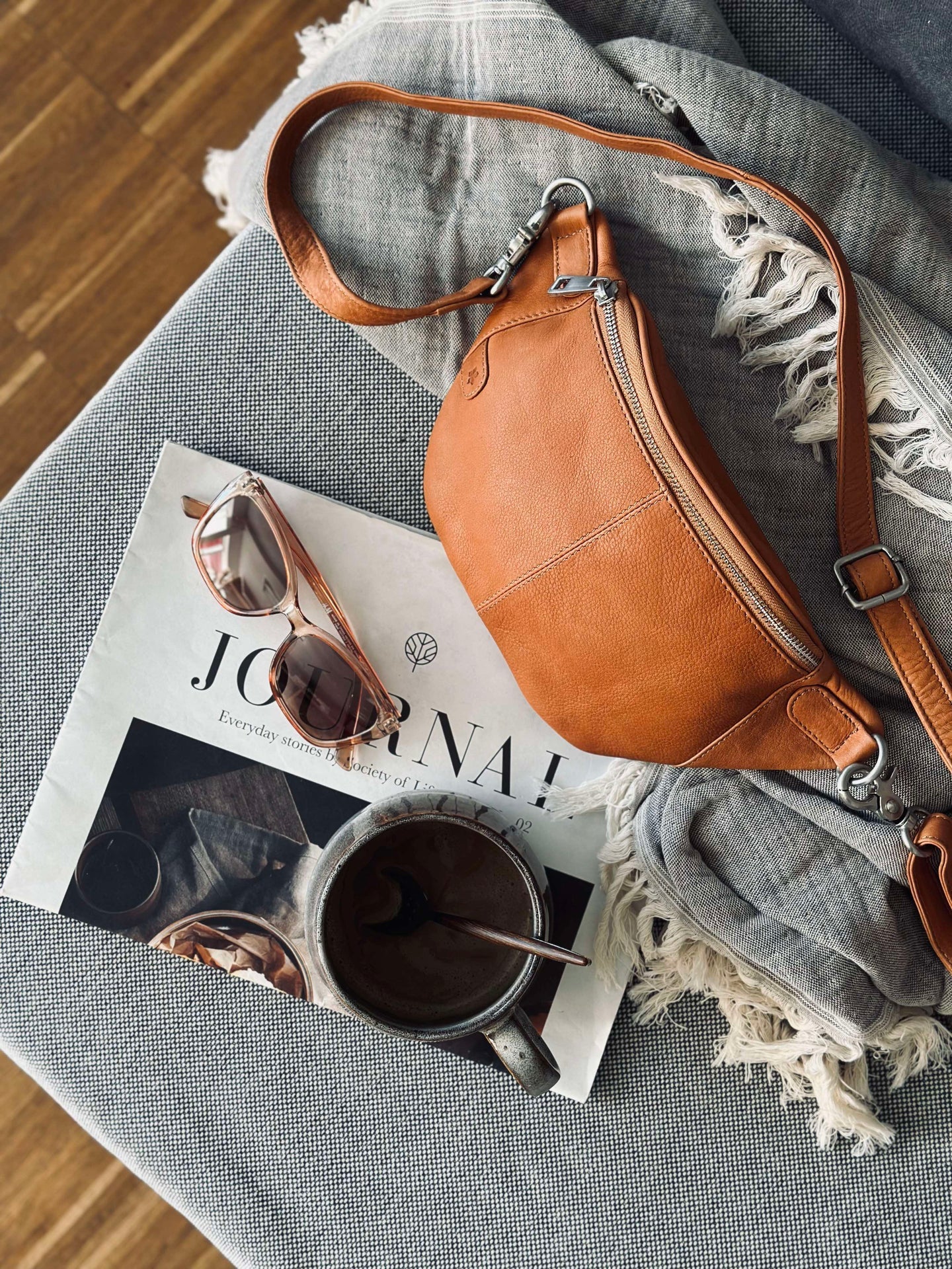 Bumbag Molly - Cognac / sølv